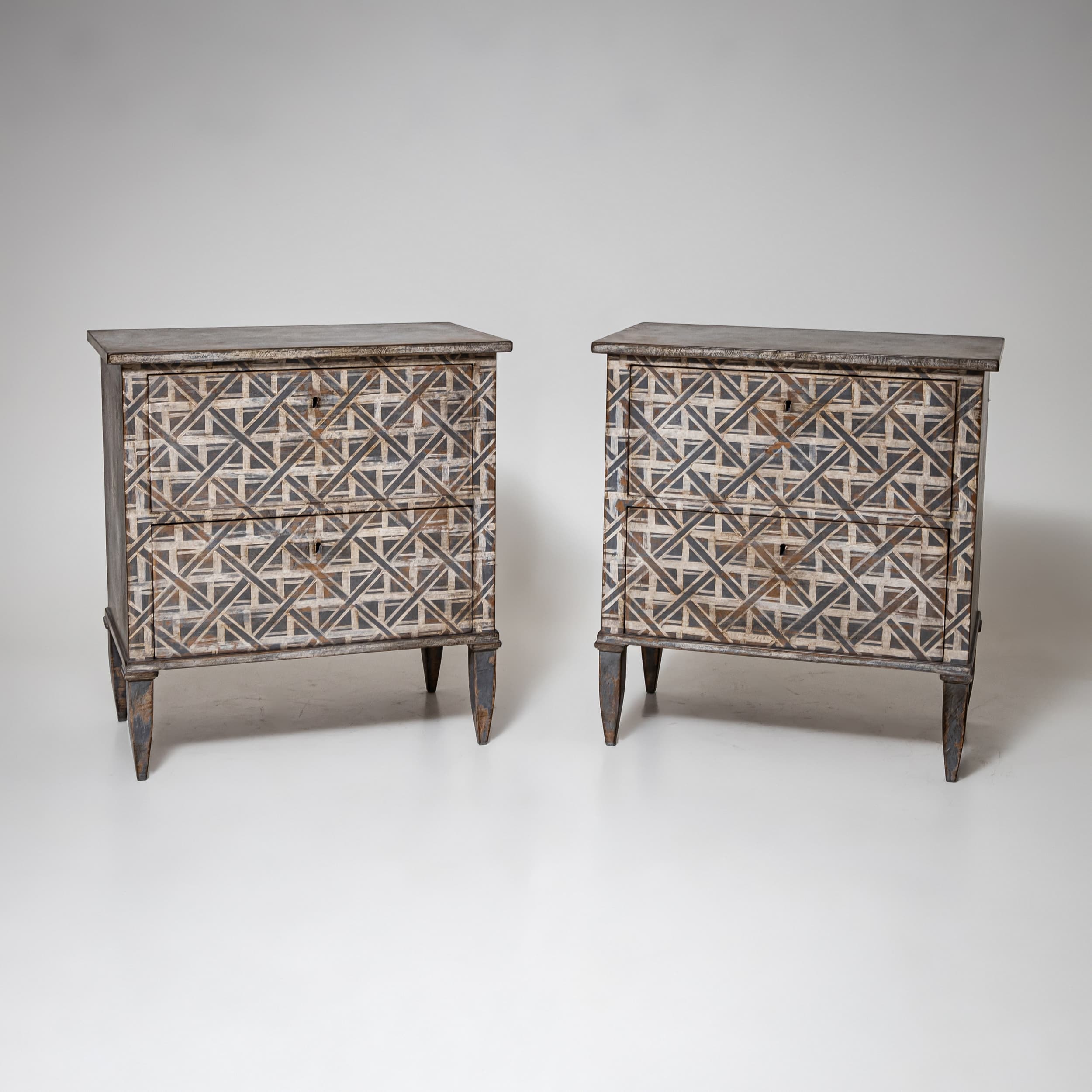 New Modern Pair of Chests of Drawers with geometrical Pattern – EHRL ...